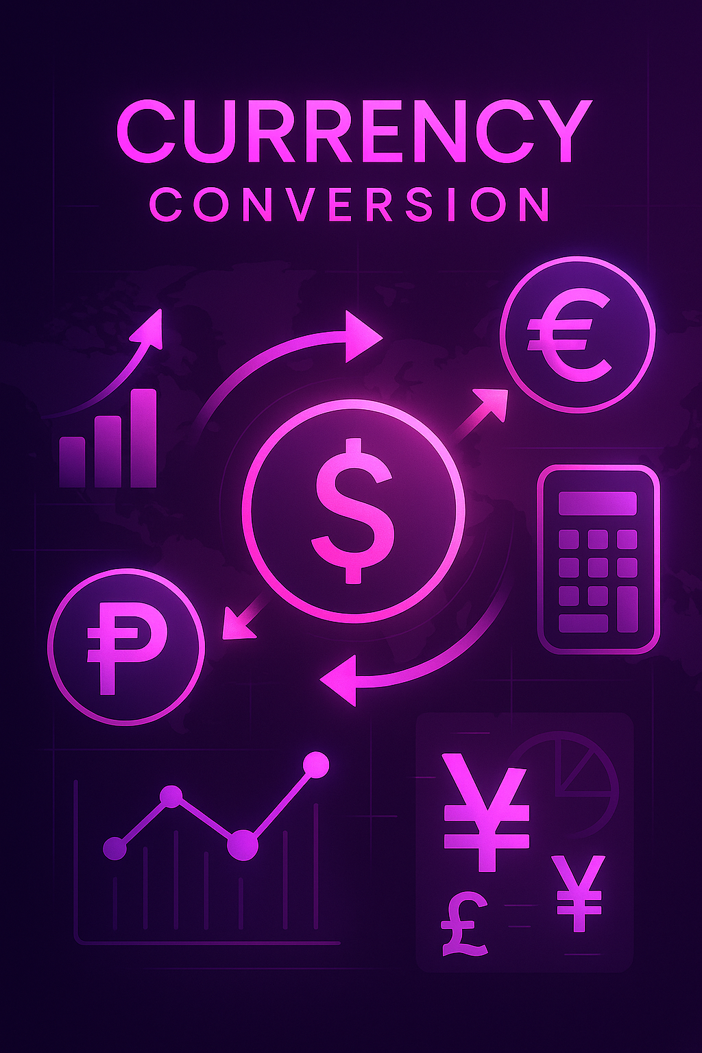 Currency conversion infographic